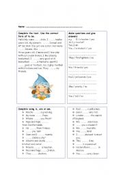 English Worksheet: To be