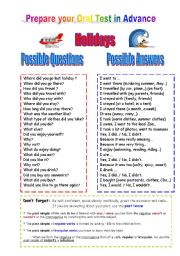 English Worksheet: Prepare your ORAL TEST in advance