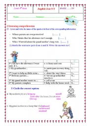 English Worksheet: 9th form english test 1