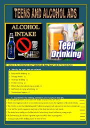 English Worksheet: Teens and Alcohol Ads - Listening