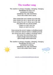 English Worksheet: The weather song