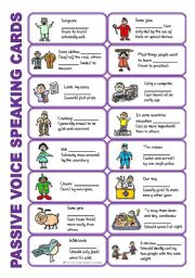 SET 4: Passive voice / tenses / adverbs of frequency / irregular verbs / modals - worksheet OR speaking activity (purple series)