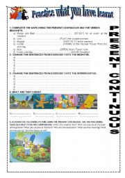 English Worksheet: Present continuous practice
