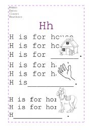 English worksheet: ABC handwriting