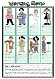 English Worksheet: Working Moms (1/2) 