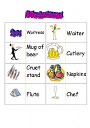 English worksheet: At the Restaurant Domino