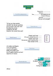 English Worksheet: Coldplay - The Scientist