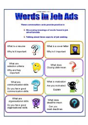 English Worksheet: Conversation Cards