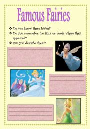 English worksheet: Famous fairies