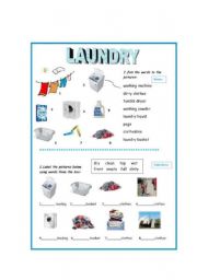 English Worksheet: Laundry 