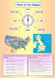 English Worksheet: Points of the compass