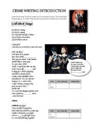 English Worksheet: Song Cell Block Tango (Chicago): listening, crime vocab and writing