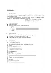 English Worksheet: How long has you been married?