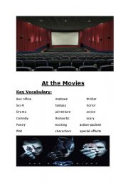 English Worksheet: At the Movies