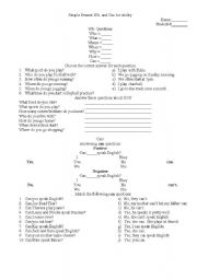 English Worksheet: Wh- questions and Can for ability
