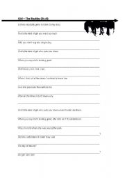 English worksheet: Girl by the Beatles