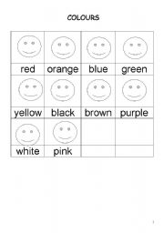English Worksheet: COLOURS (6 PAGES)