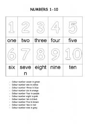 English Worksheet: NUMBERS (5 PAGES)
