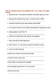 paraphrasing exercises liveworksheets