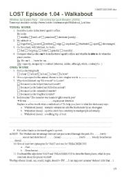 English Worksheet: Lost Episode 1.04 dialogue