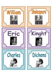 English worksheet: Memory (set 1) - British authors