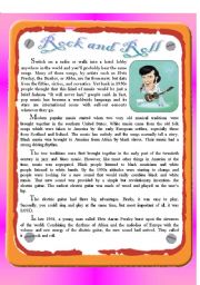 English Worksheet: Reading - Rock n Roll