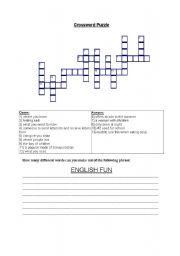 English worksheet: English word puzzles