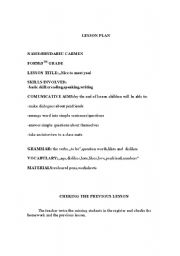 English Worksheet: LESSON PLAN