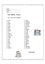 English worksheet: Past Simple (Matching Columns)