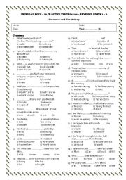 English Worksheet: ECCE GRAMMAR AND VOCABULARY TEST !