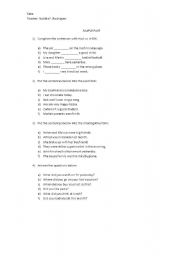 English worksheet: Past Simple