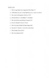 English worksheet: Music Quiz