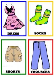 English Worksheet: Clothes flashcards set 2