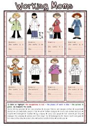 English Worksheet: Working Moms (2/2)