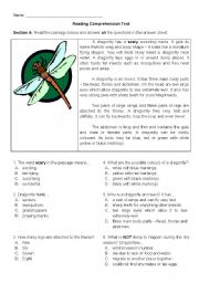 English Worksheet: Reading comprehension