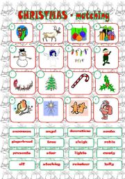 English Worksheet: CHRISTMAS matching