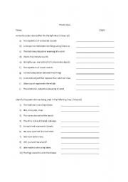 English Worksheet: Poetry Quiz
