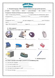 English Worksheet: Office work: telephone language, office material, formal e-mails