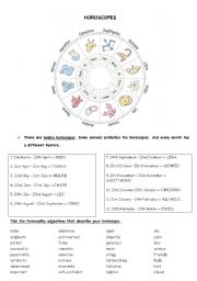 English Worksheet: horoscopes