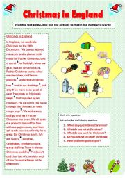 English Worksheet: CHRISTMAS IN ENGLAND