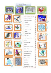 English Worksheet: We Love Winter