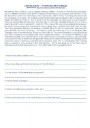 English Worksheet: Transrockies Listening