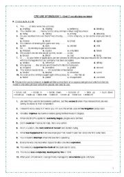 CPE USE OF ENGLISH 1 - Unit 2 vocabulary revision (idioms, collocations, phrasal verbs, words with multiple meanings, fixed phrases, derivatives, transformations)+TEACHER´S KEY * FULLY EDITABLE*