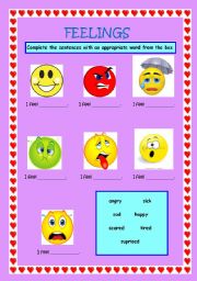 English Worksheet: Feelings