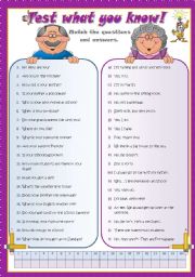 English Worksheet: TEST WHAT YOU KNOW!