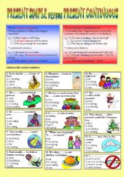 English Worksheet: Present Simple versus Present Continuous (part 1/2 B&W version included)