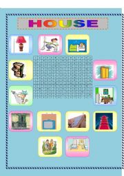 English Worksheet: HOUSE VOCABULARY PUZZLE