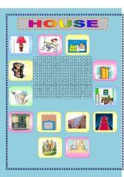 English worksheet: HOUSE VOCABULARY PUZZLE