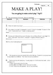 English Worksheet: Make a short play
