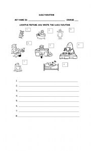 English Worksheet: DAILY ROUTINE